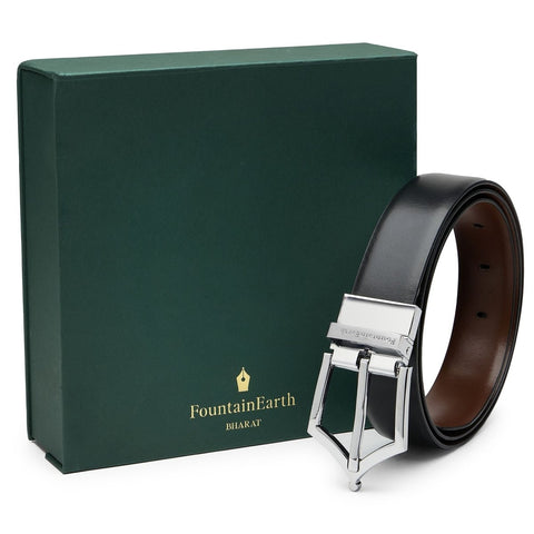 Executive Reversible Formal Belt (Midnight Silver) - FountainEarth