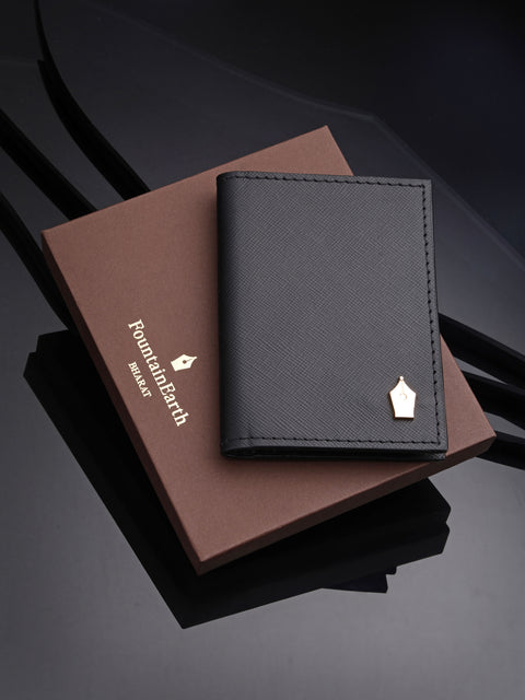 FountainEarth Signature Bifold Mini Leather Wallet for Men
