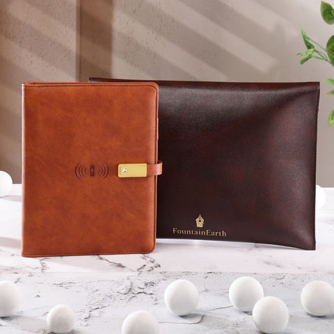 FountainEarth Smart Diary – Tan Edition | Where Craft Meets Innovation