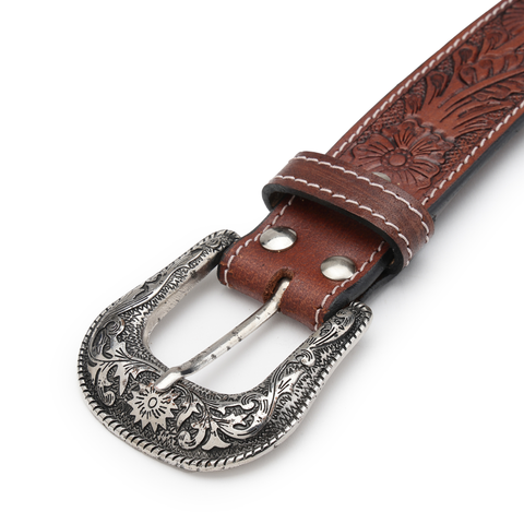 FountainEarth Red & White Diamond Beaded Leather Belt — Heritage, Handcrafted