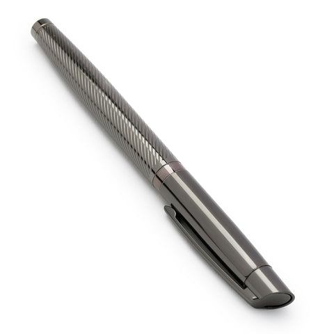 FountainEarth Gunmetal Diamond-Cut Pen — Precision in Motion