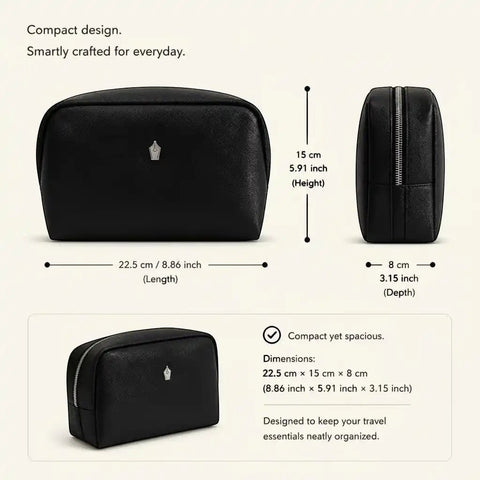 Arista Travel Pouch — Saffiano Leather, Cables + Toiletries Organiser - FountainEarth