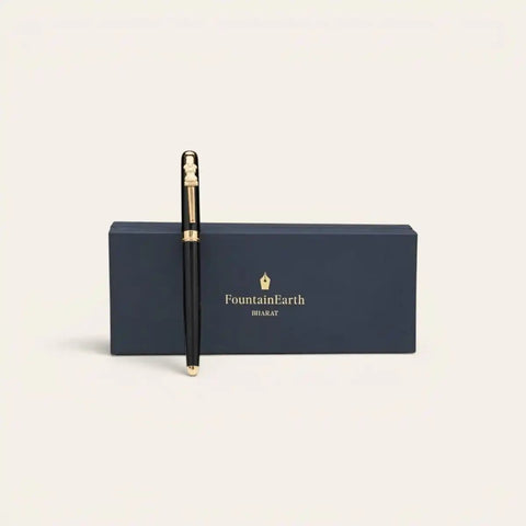 Ashoka Emblem Brass Pen — Solid Brass, Schmidt Refill - FountainEarth