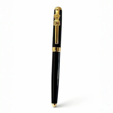 Ashoka Emblem Prestige Brass Metal Pen - FountainEarth