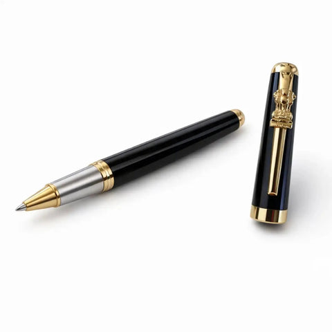 Ashoka Emblem Prestige Brass Metal Pen - FountainEarth