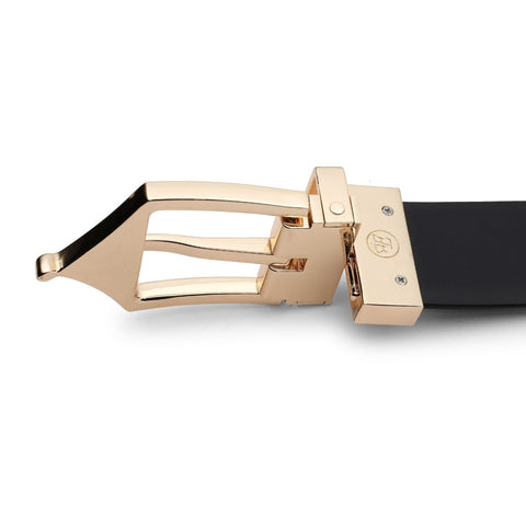Classic Brogue Pattern Reversible Belt (Chestnut Gold) - FountainEarth
