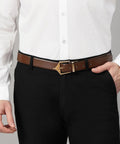 Classic Brogue Pattern Reversible Belt (Chestnut Gold) - FountainEarth