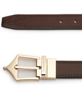 Classic Brogue Pattern Reversible Belt (Chestnut Gold) - FountainEarth