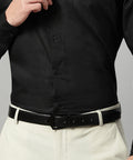 Classic Brogue Pattern Reversible Belt - Midnight Noir - FountainEarth