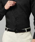 Classic Brogue Pattern Reversible Belt - Midnight Noir - FountainEarth