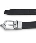 Classic Brogue Pattern Reversible Belt (Midnight Silver) - FountainEarth