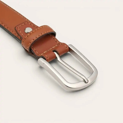 Classic Everyday Leather Belt — Smooth Finish, Pin Buckle, LWG - FountainEarth