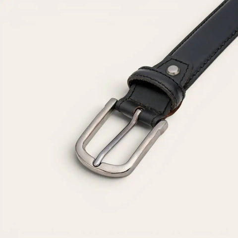 Classic Everyday Leather Belt — Smooth Finish, Pin Buckle, LWG - FountainEarth