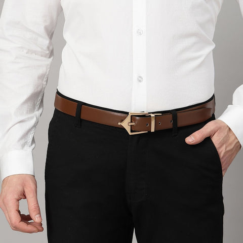 Classic Reversible Formal Belt (Chestnut Gold) - FountainEarth