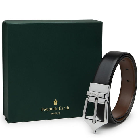 Classic Reversible Formal Belt (Midnight Silver) - FountainEarth