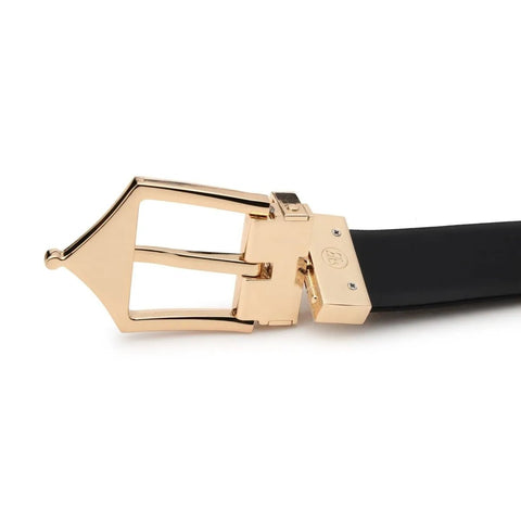Classic Reversible Formal Leather Belt (Chestnut Gold) - FountainEarth