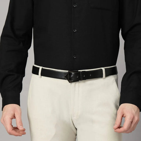 Classic Reversible Formal Leather Belt (Midnight Black) - FountainEarth