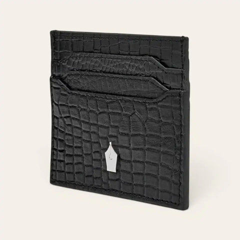 Croco Card Holder + Keyring + Gunmetal Brass Pen Gift Set - FountainEarth