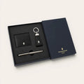 Croco Card Holder + Keyring + Gunmetal Brass Pen Gift Set - FountainEarth