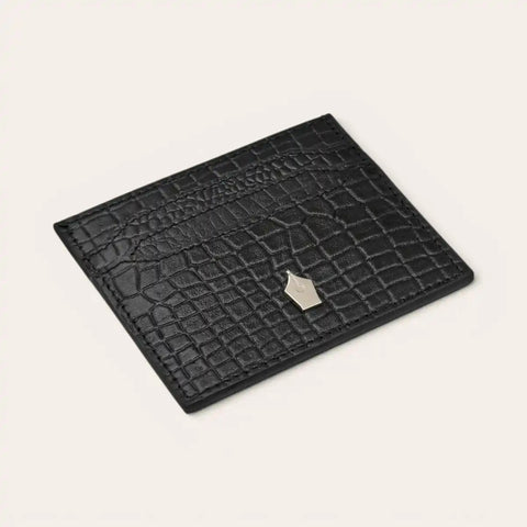 Croco Card Holder + Keyring + Gunmetal Brass Pen Gift Set - FountainEarth
