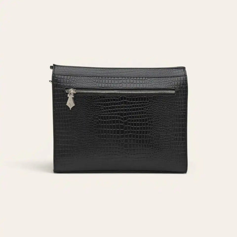 Croco Compact Sling Bag — Machine - Embossed Croco, Hands - Free - FountainEarth