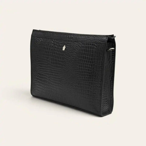 Croco Compact Sling Bag — Machine - Embossed Croco, Hands - Free - FountainEarth