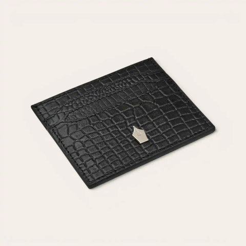 Croco Leather Card Holder — 6 Slots, Machine - Embossed Croco - FountainEarth