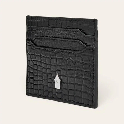 Croco Leather Card Holder — 6 Slots, Machine - Embossed Croco - FountainEarth