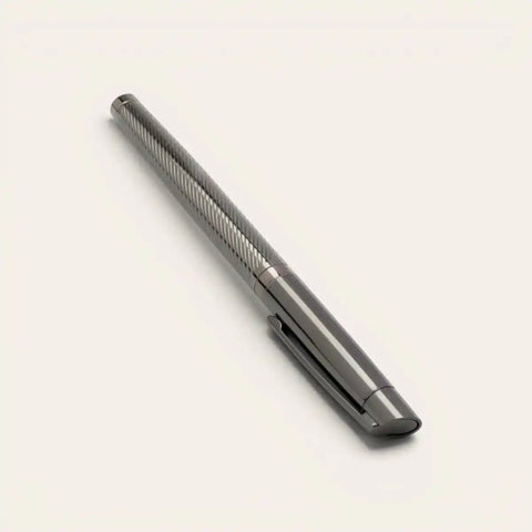 Croco Leather Keyring + Gunmetal Brass Pen Gift Set - FountainEarth