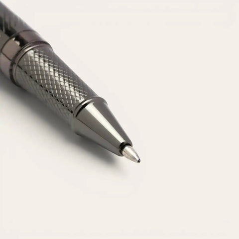 Croco Leather Keyring + Gunmetal Brass Pen Gift Set - FountainEarth