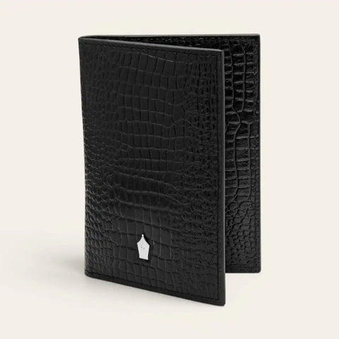Croco Leather Passport Travel Wallet — Passport + 4 Cards - FountainEarth