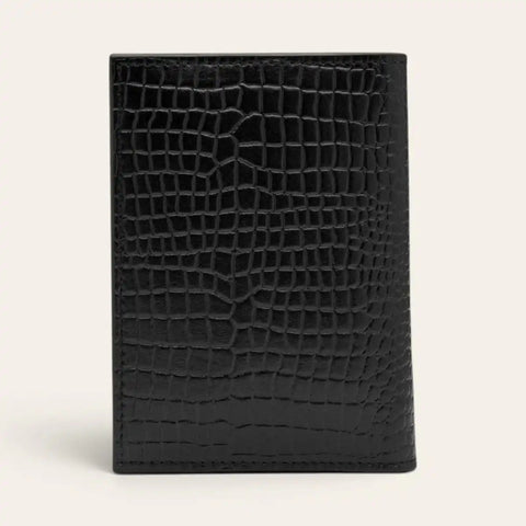 Croco Passport Wallet + Luggage Tag + Brass Pen Travel Set - FountainEarth