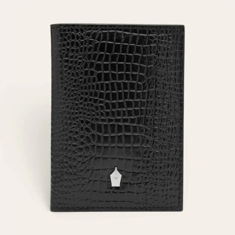 Croco Passport Wallet + Luggage Tag + Brass Pen Travel Set - FountainEarth