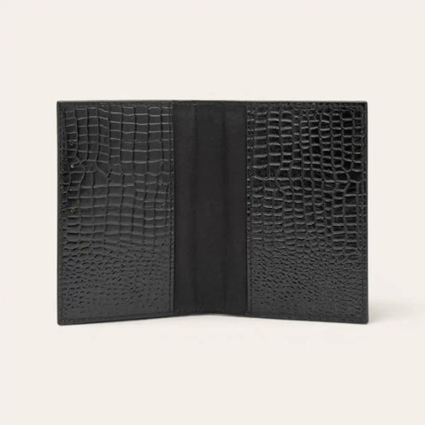 Croco Passport Wallet + Luggage Tag + Brass Pen Travel Set - FountainEarth