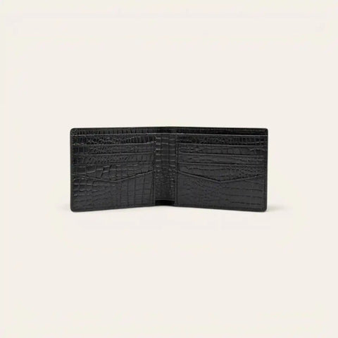Croco Slim Leather Wallet for Men — 8 Cards, Machine - Embossed - FountainEarth