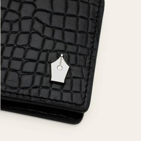 Croco Slim Leather Wallet for Men — 8 Cards, Machine - Embossed - FountainEarth