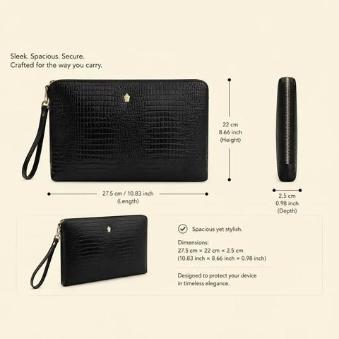 Croco Tablet Sleeve — Fits 11 - inch Tablet, Machine - Embossed Croco - FountainEarth