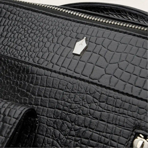 Croco Travel Bag — 13 - inch Tablet, 5 Compartments, Croco Leather - FountainEarth