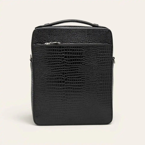 Croco Travel Bag — 13 - inch Tablet, 5 Compartments, Croco Leather - FountainEarth