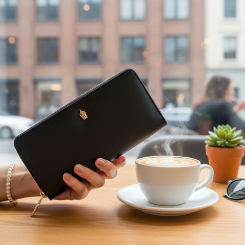 Esme Zipper Wallet — Crafted in Genuine Leather, Designed for Timeless Sophistication - FountainEarth