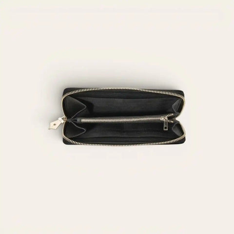Everyday Slim Leather Wallet for Women — 8 Cards, Zip Compartment - FountainEarth