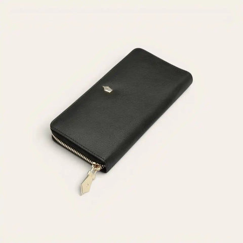 Everyday Slim Leather Wallet for Women — 8 Cards, Zip Compartment - FountainEarth