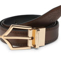 Executive Brogue Pattern Reversible Belt (Chestnut Gold) - FountainEarth
