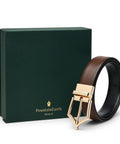 Executive Brogue Pattern Reversible Belt (Chestnut Gold) - FountainEarth
