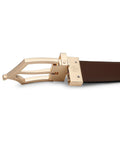 Executive Brogue Pattern Reversible Belt (Midnight Gold) - FountainEarth