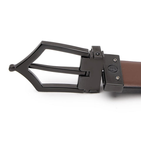 Executive Brogue Pattern Reversible Belt - Midnight Noir - FountainEarth