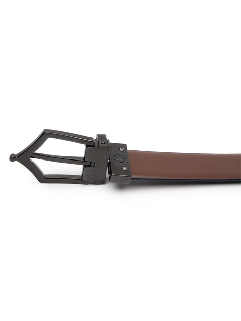 Executive Brogue Pattern Reversible Belt - Midnight Noir - FountainEarth