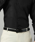 Executive Brogue Pattern Reversible Belt - Midnight Noir - FountainEarth