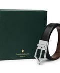Executive Brogue Pattern Reversible Belt (Midnight Silver) - FountainEarth