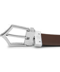 Executive Brogue Pattern Reversible Belt (Midnight Silver) - FountainEarth
